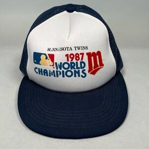 Vintage 1987 World Series Minnesota Twins Baseball Cap Trucker Hat